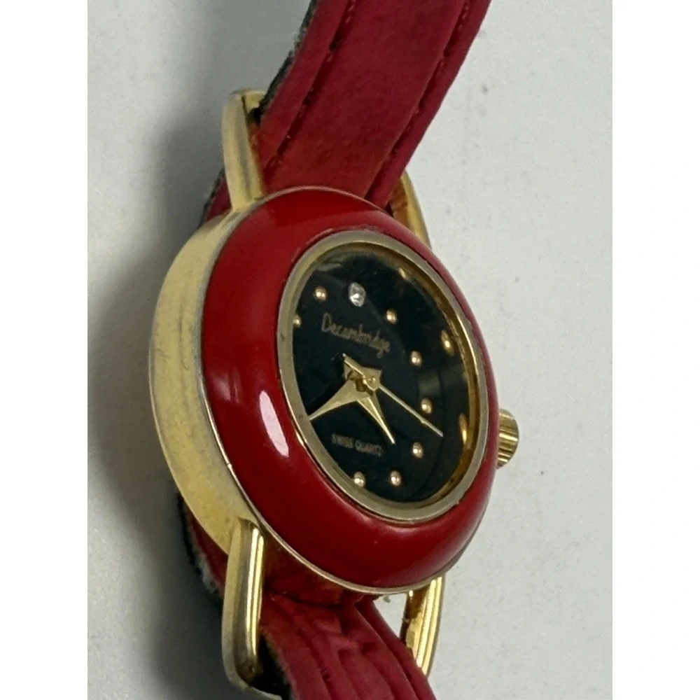 Decambridge Ladies Watch 24K Gold Plated New Battery 21MM 6.25